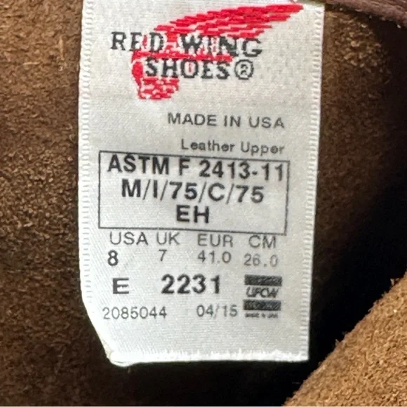 Red Wings Safety Toe Pull On Boot. Size 8 - Picture 2 of 11